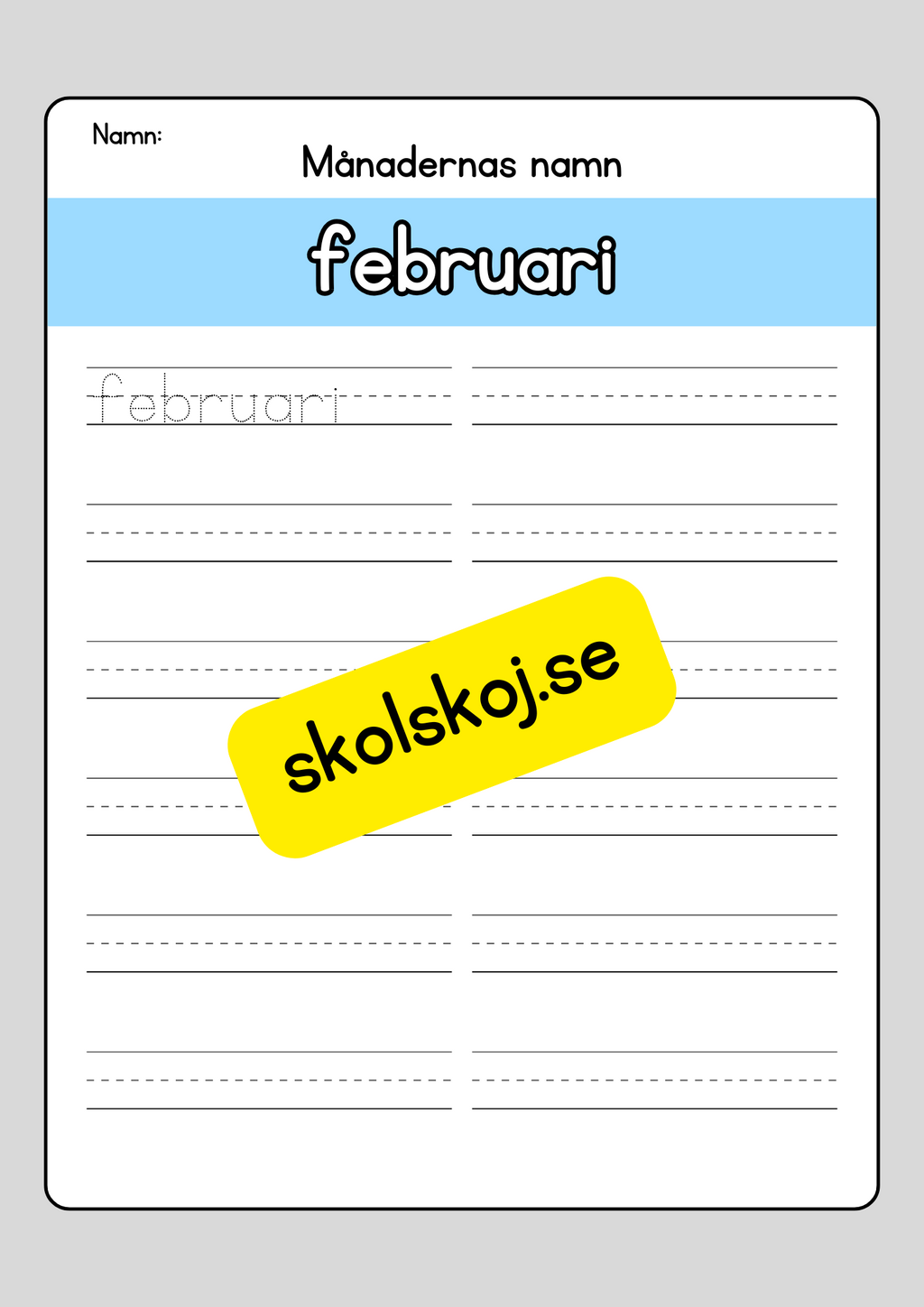 Lär dig skriva månadernas namn