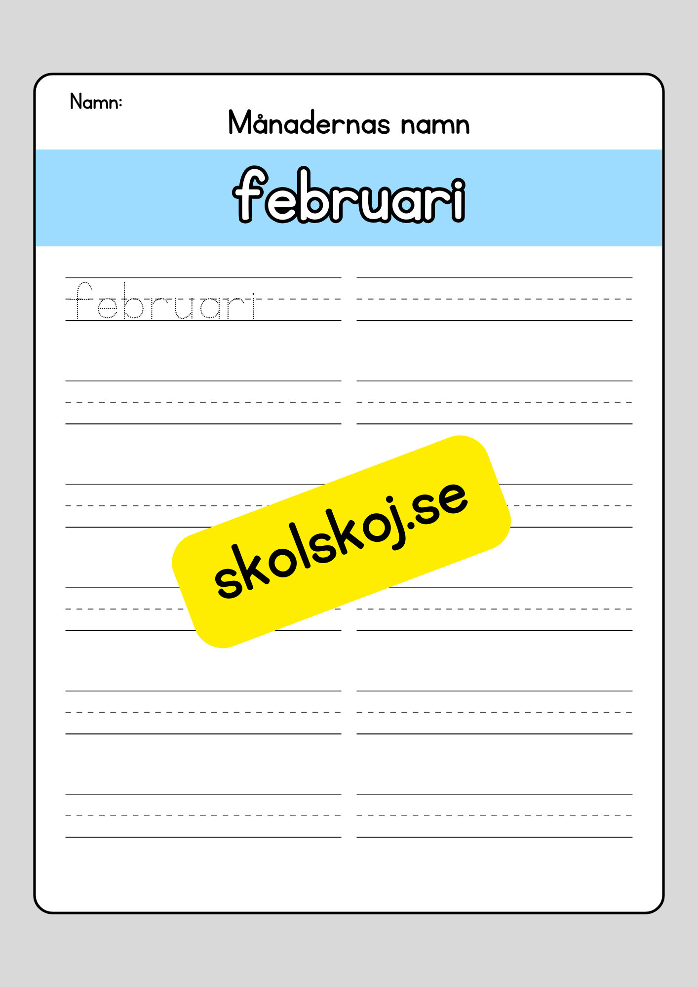 Lär dig skriva månadernas namn
