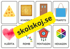 Finns i sjön – Geometriska former (32 kort)