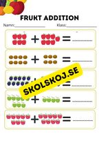 Frukt addition och subtraktion