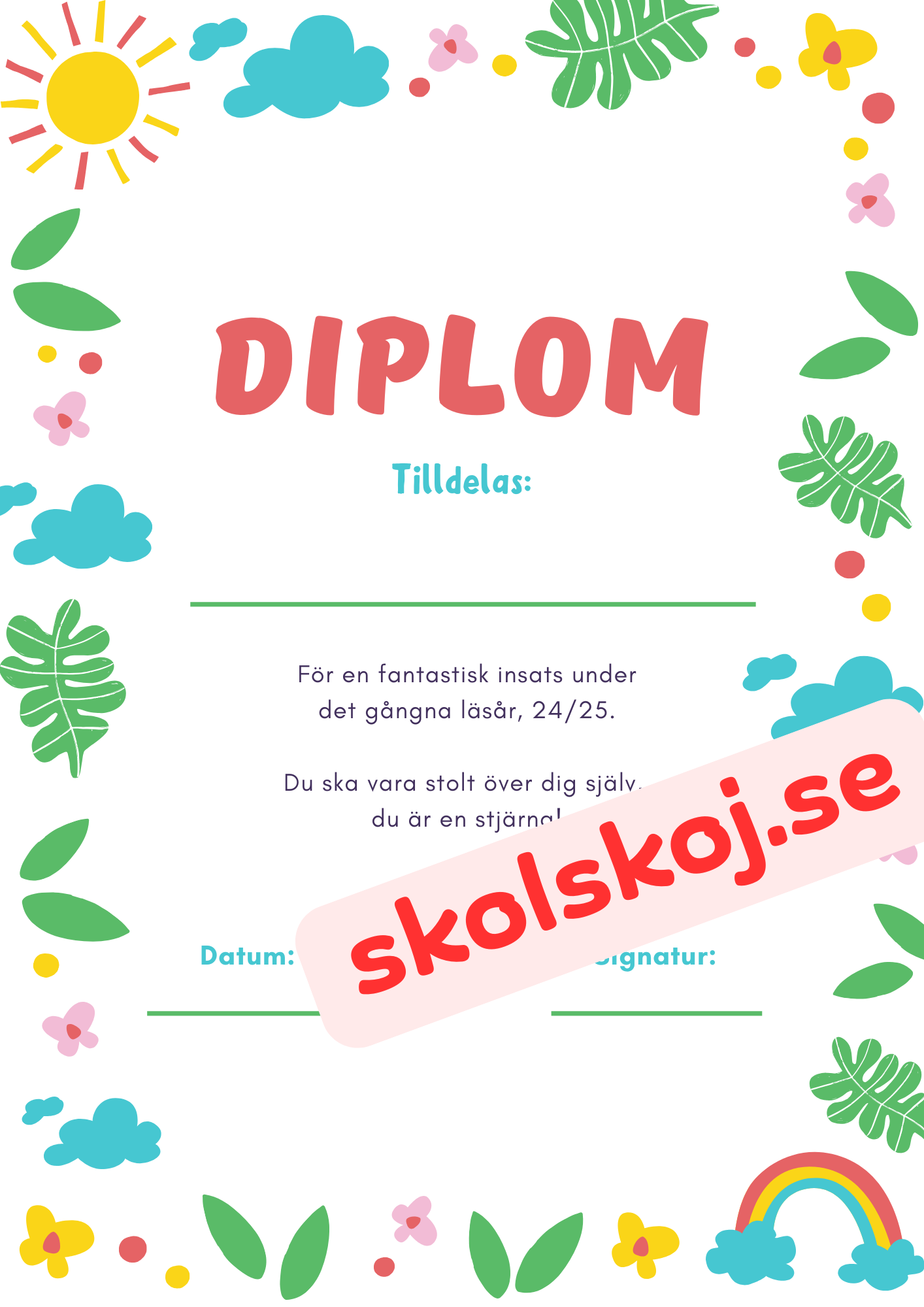 Diplom skolavslutning (4st)