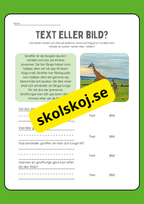 Text eller bild - Läsförståelse
