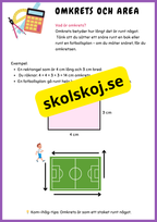 Omkrets och area - Genomgång och uppgifter - Årskurs 4 - 5