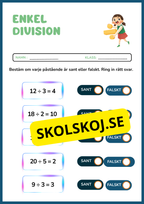 Häfte - Enkel division