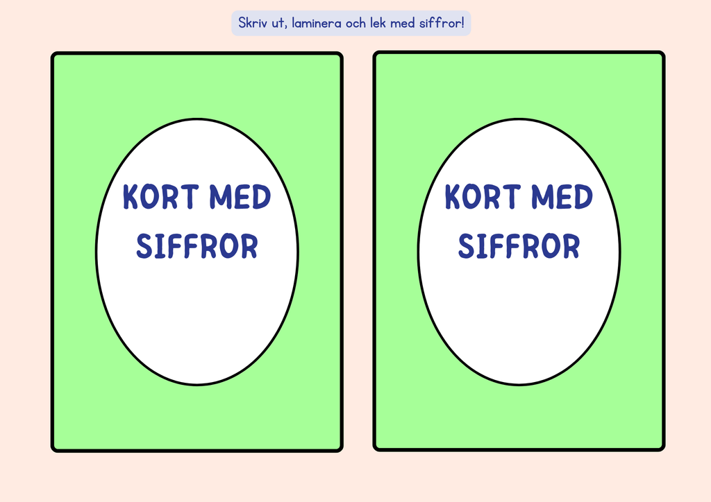 Sifferkort - A5 storlek