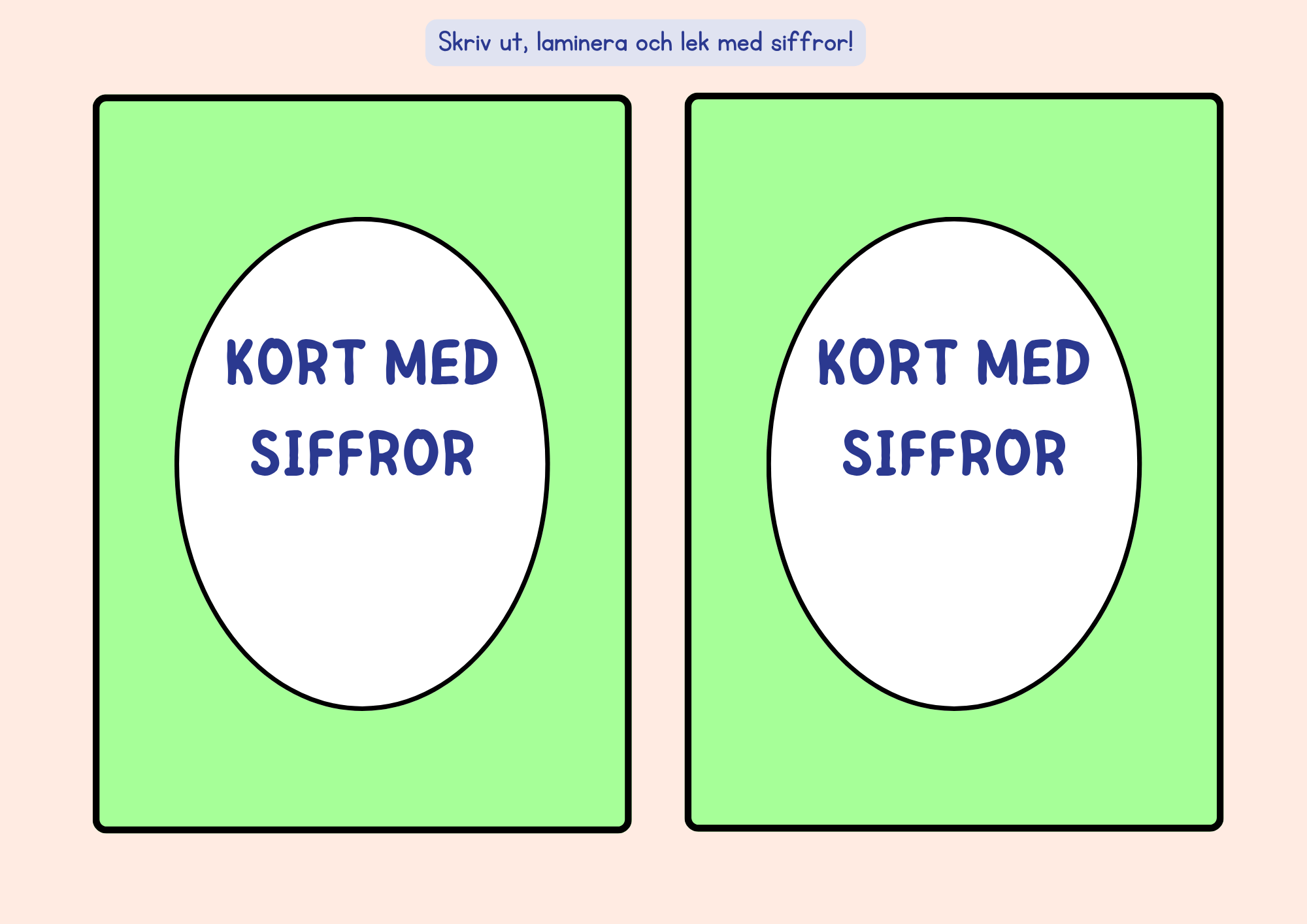 Sifferkort - A5 storlek