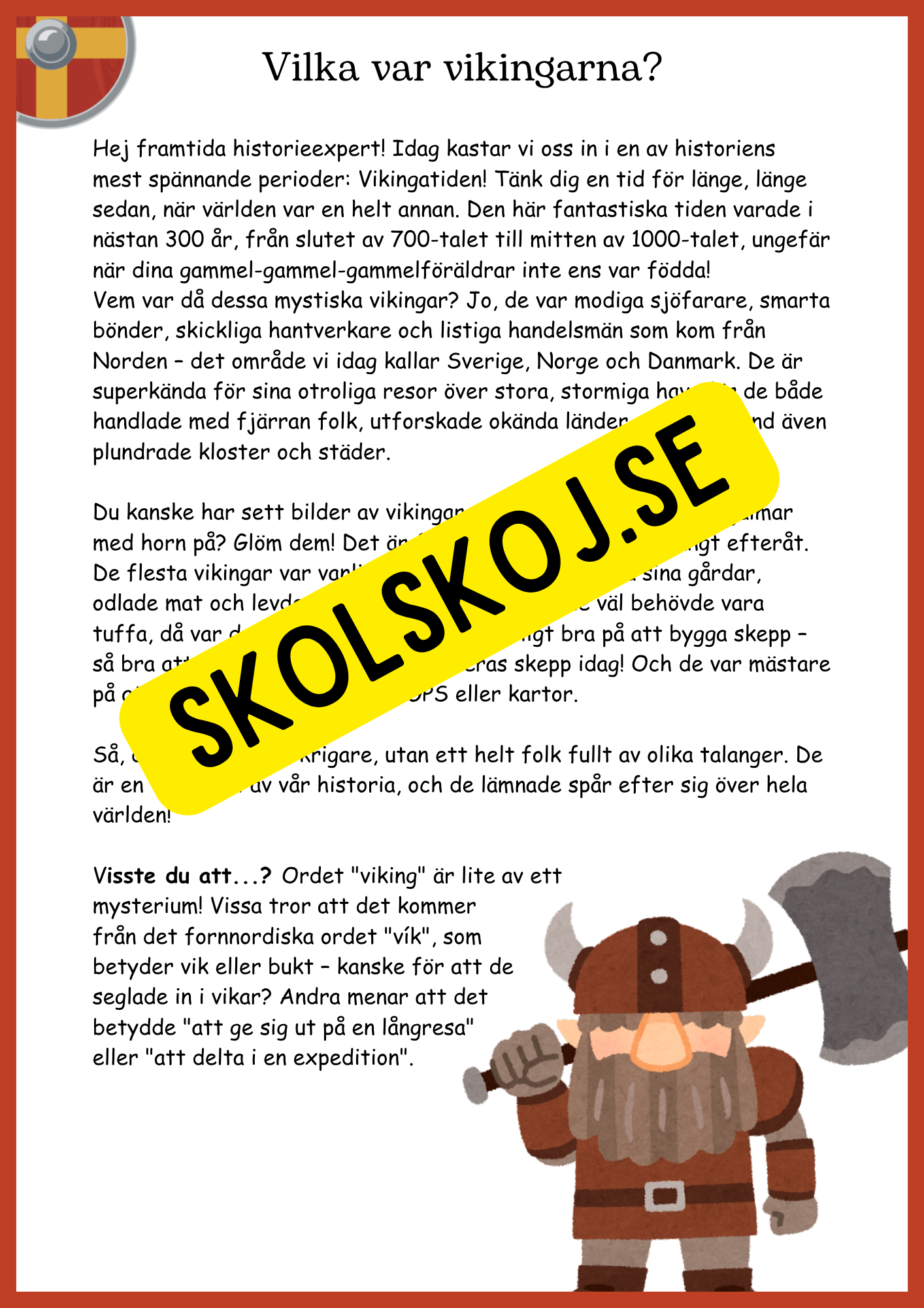 Vikingatiden - Mitt stora äventyrshäfte - Åk 4 - 6