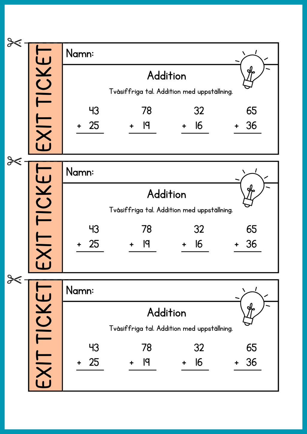 Exit ticket - Årskurs 4 - 5