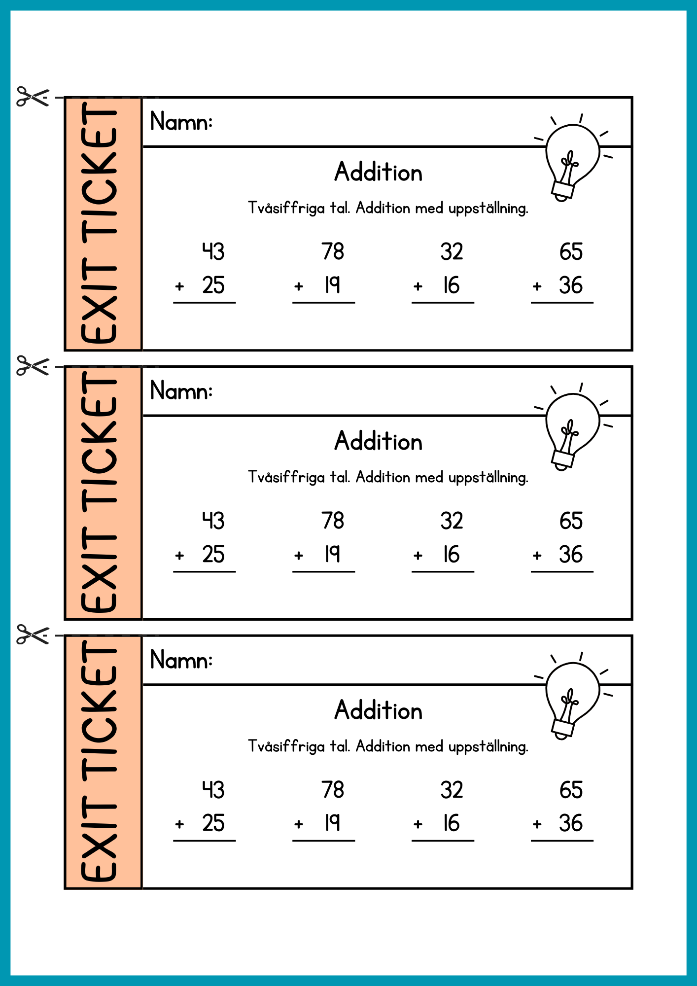 Exit ticket - Årskurs 4 - 5