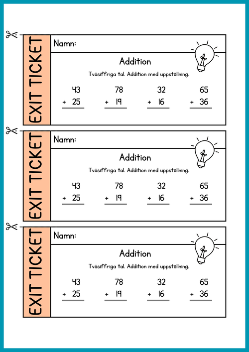 Exit ticket - Årskurs 4 - 5