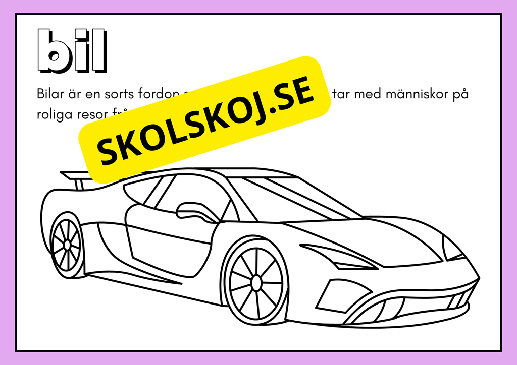 Fordon - Målarbok och fakta