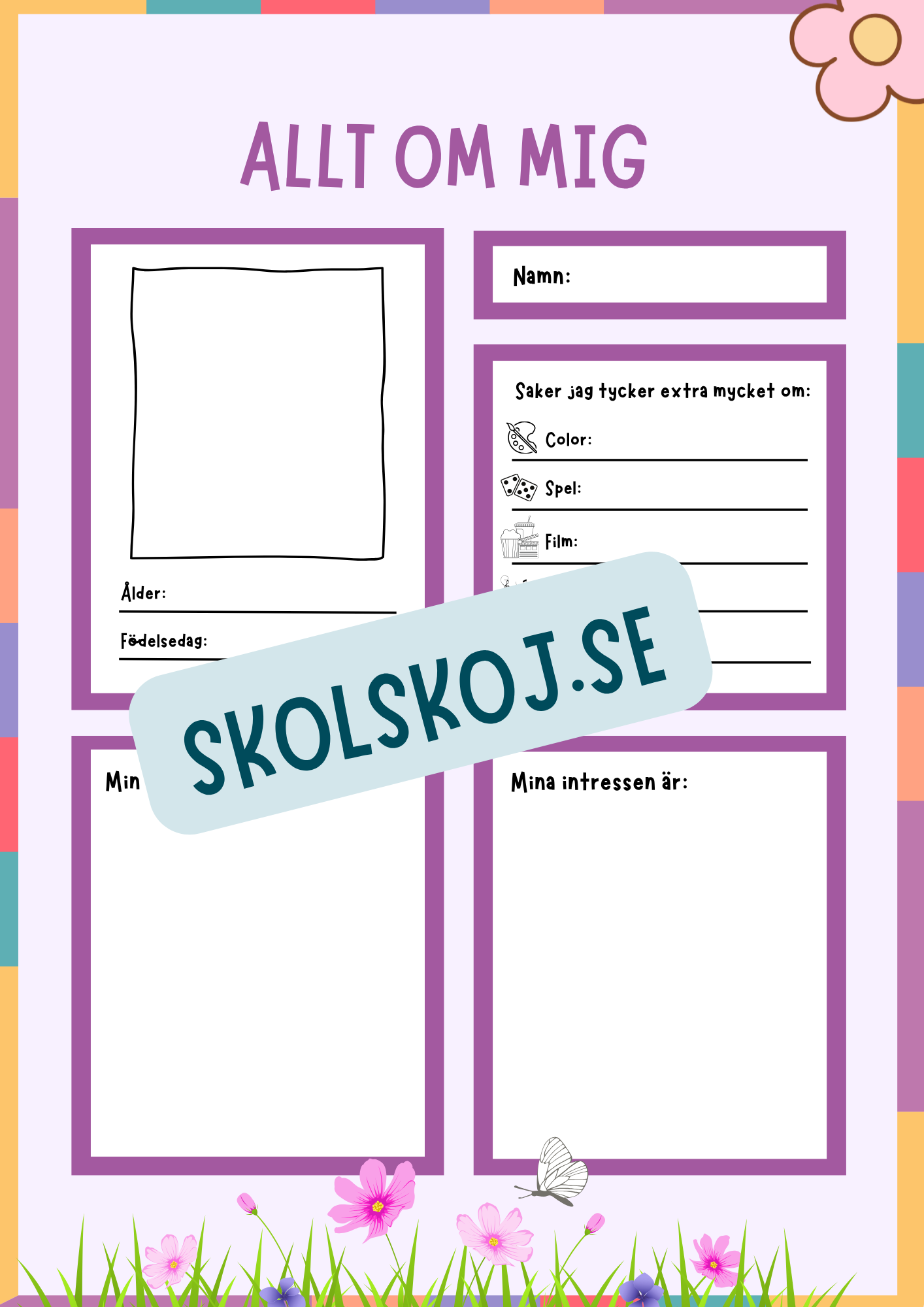 Allt om mig - Häfte - 5 sidor