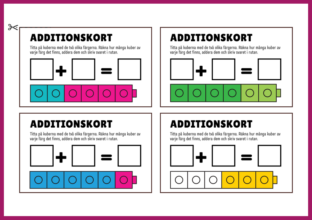 Additionskort - Enkel addition