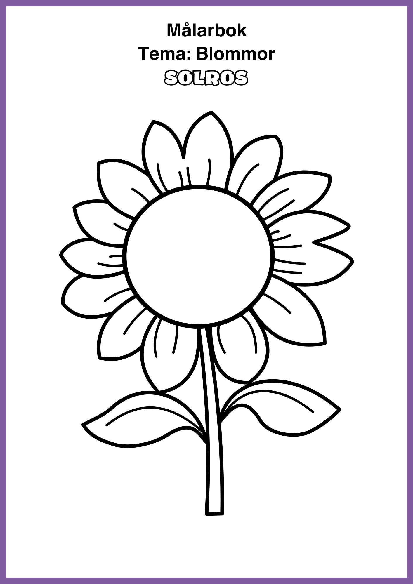 Målarbok - Tema blommor