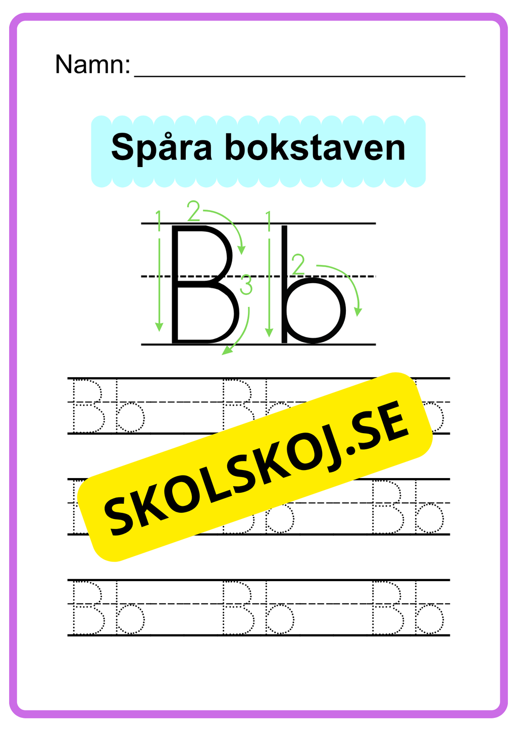 Spåra bokstaven - Hela alfabetet