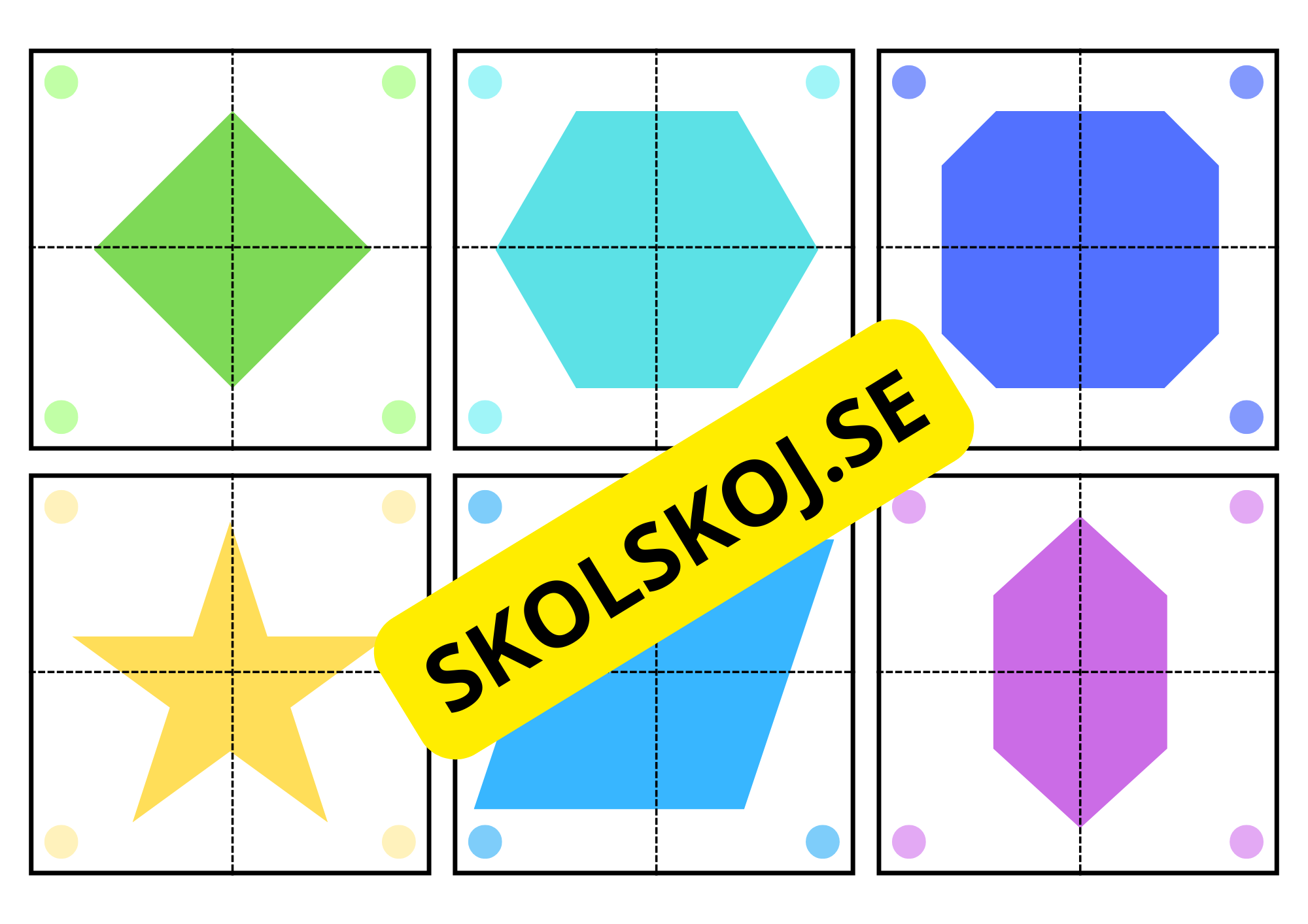 Pusselkort med geometriska former
