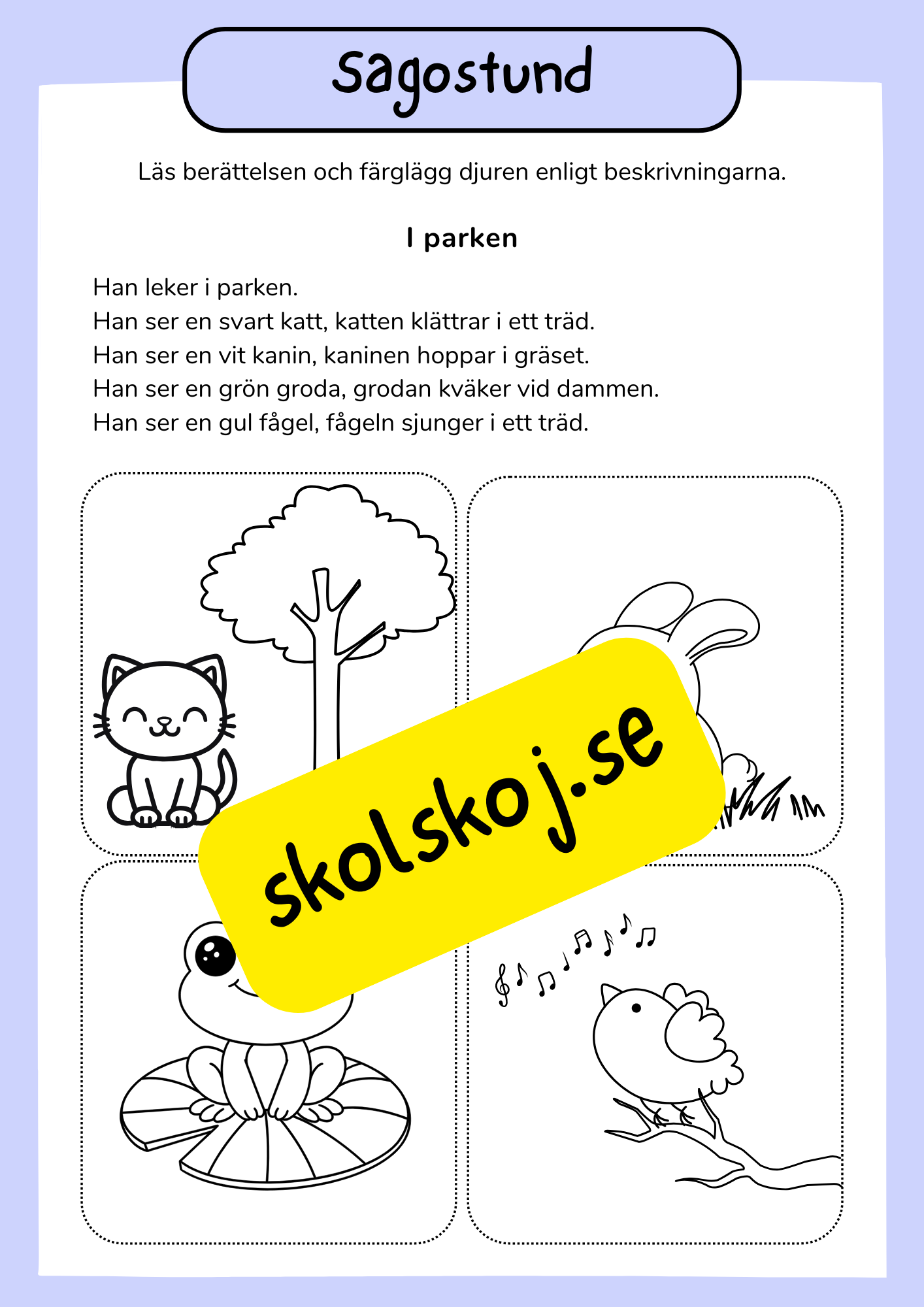 Sagostund - Tema djur - Häfte