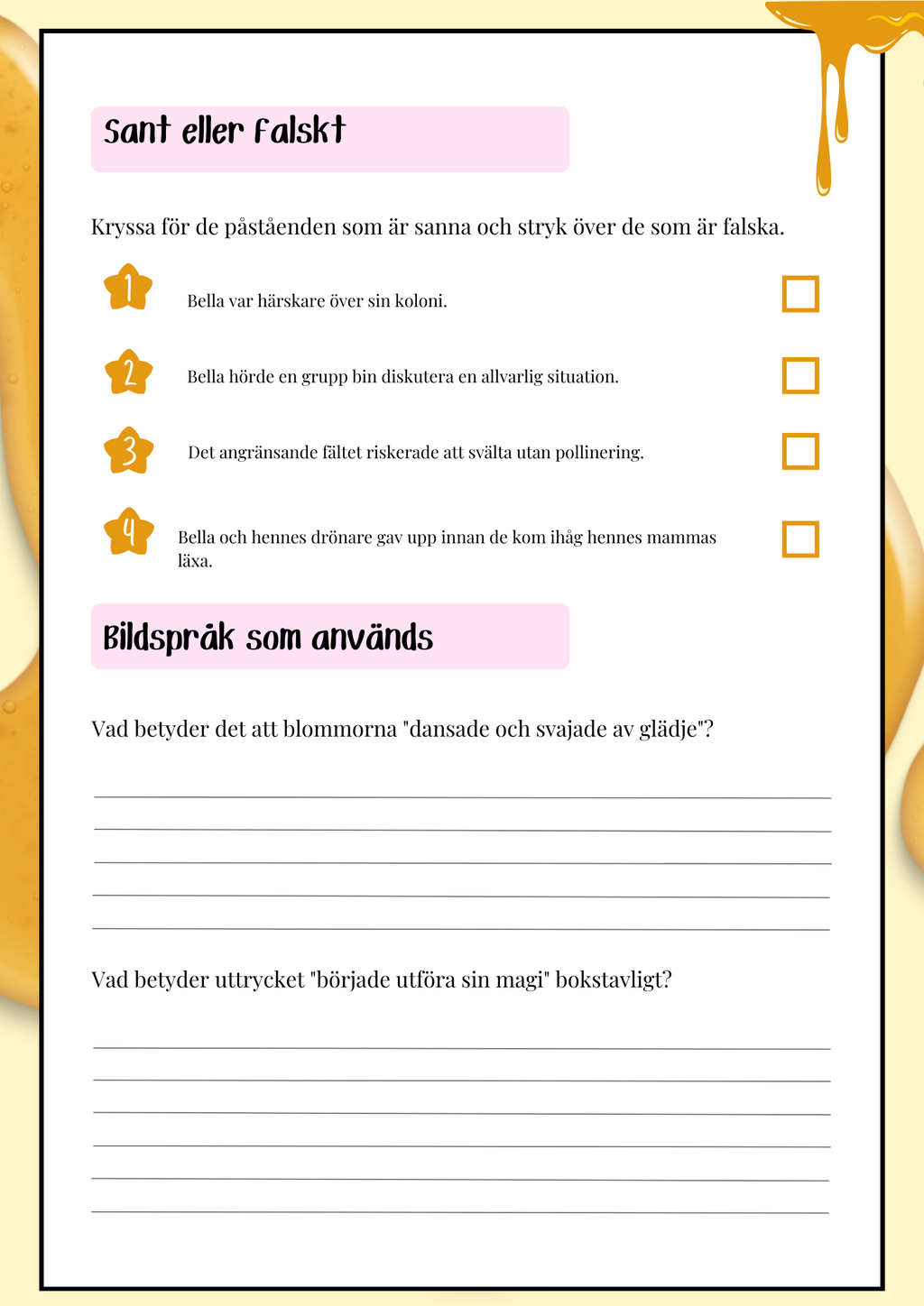 Bella räddar dagen - Läsförståelse - Åk 3 - 6