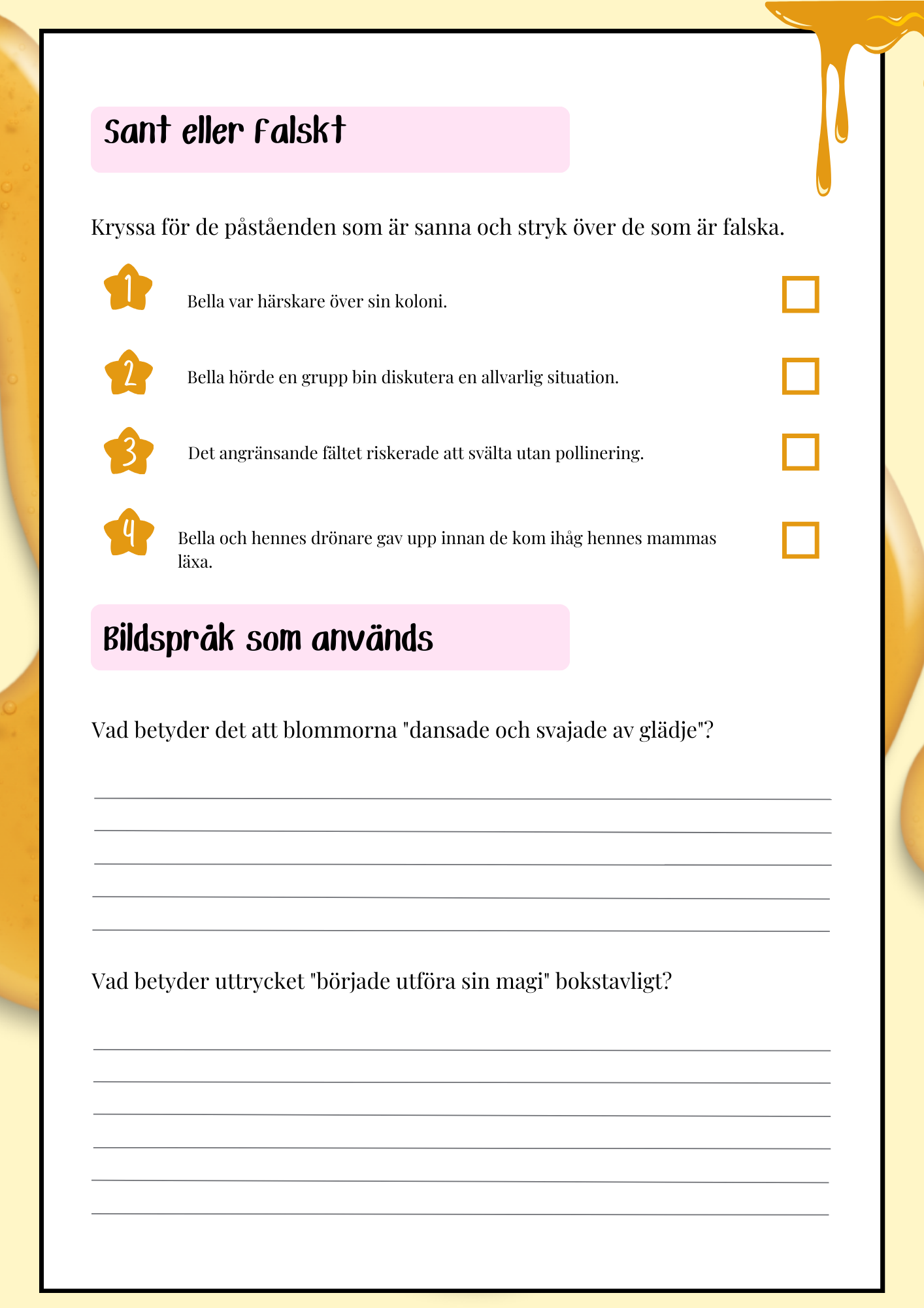 Bella räddar dagen - Läsförståelse - Åk 3 - 6