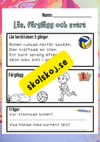 Läs, färglägg och svara - Häfte