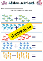Addition och subtraktion under havet - 0 - 20