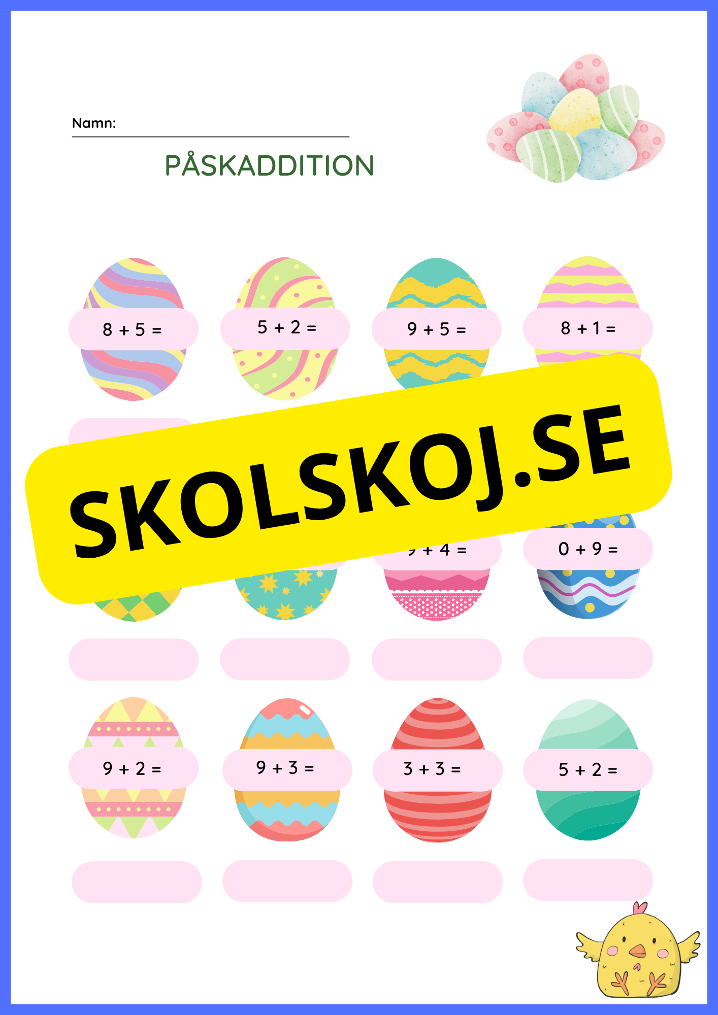 Påskaddition och påsksubtraktion