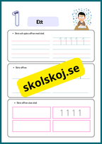 Skriv och spåra siffror med och utan stöd - 0 - 10