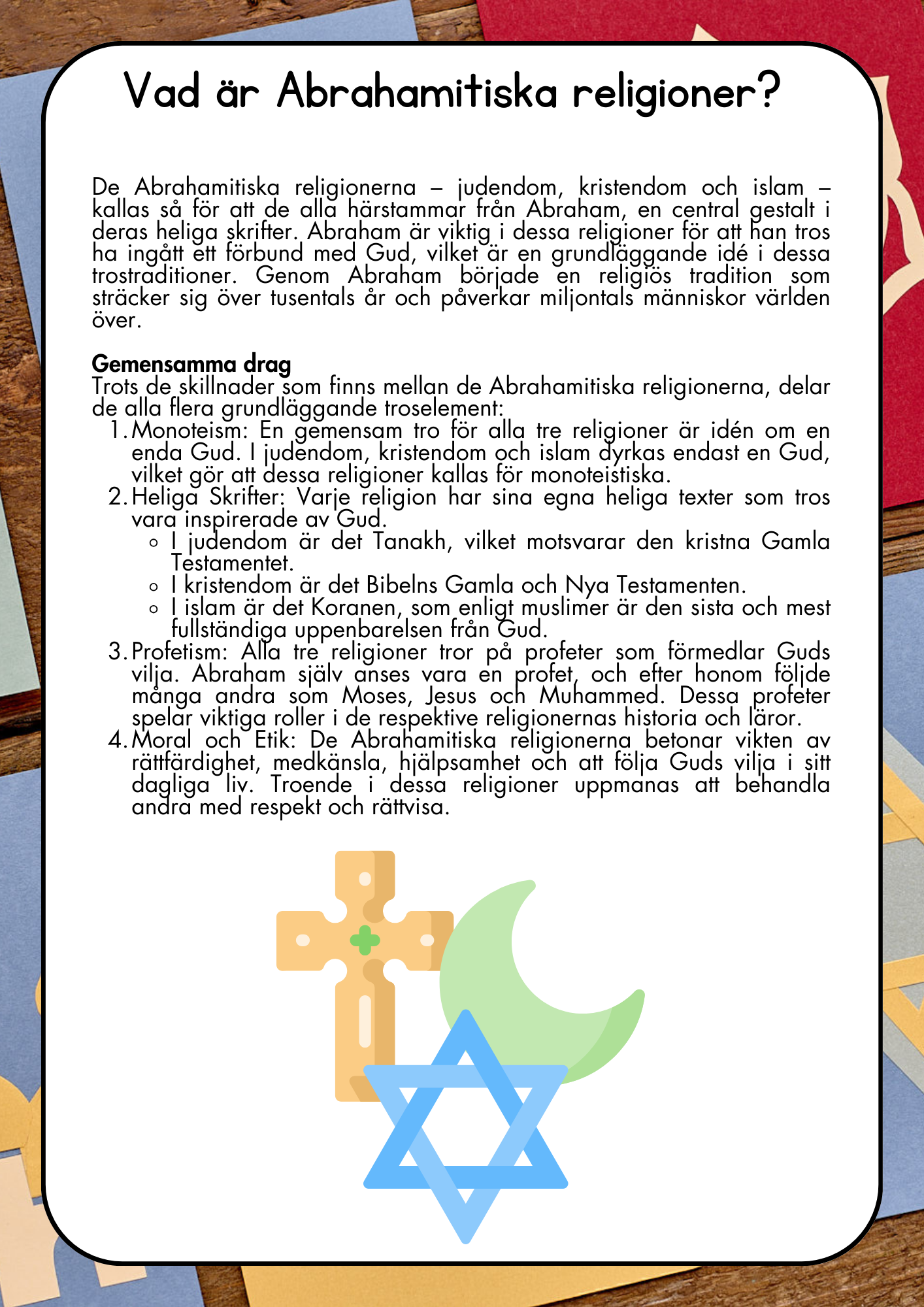 De Abrahamitiska religionerna - Årskurs 4 - 6