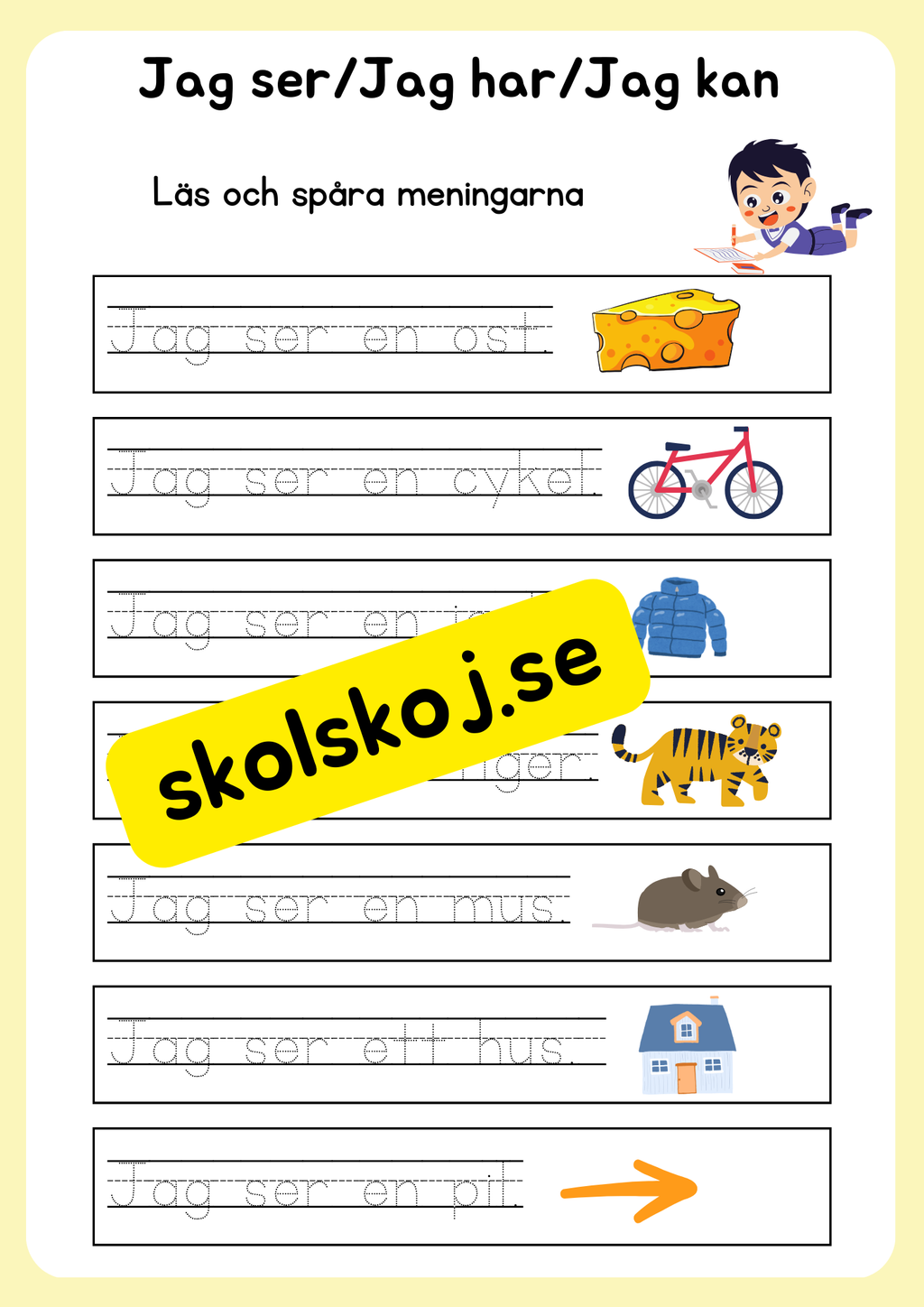 Jag ser, jag har, jag kan - Läs och spåra meningarna