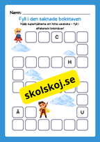 Fyll i alfabetets bokstäver