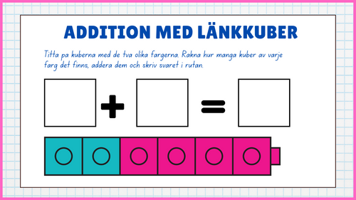 Addition med länkkuber - Enkel addition