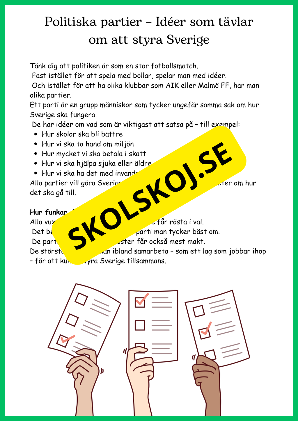 Så styrs Sverige – Enkla fakta om demokrati, val och makt