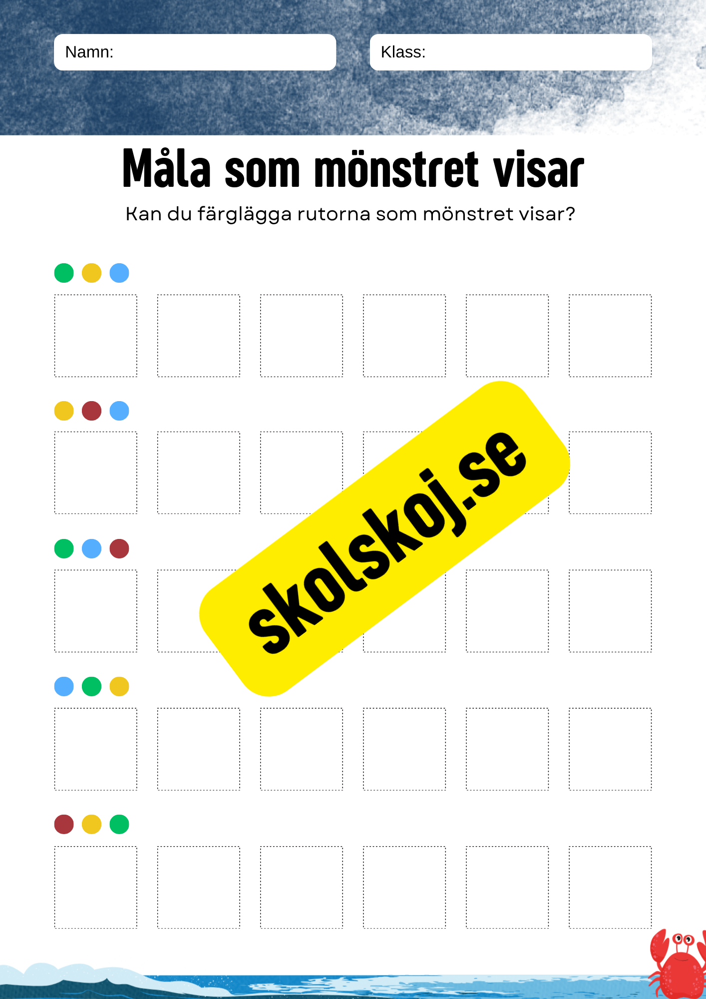 Måla som mönstret visar