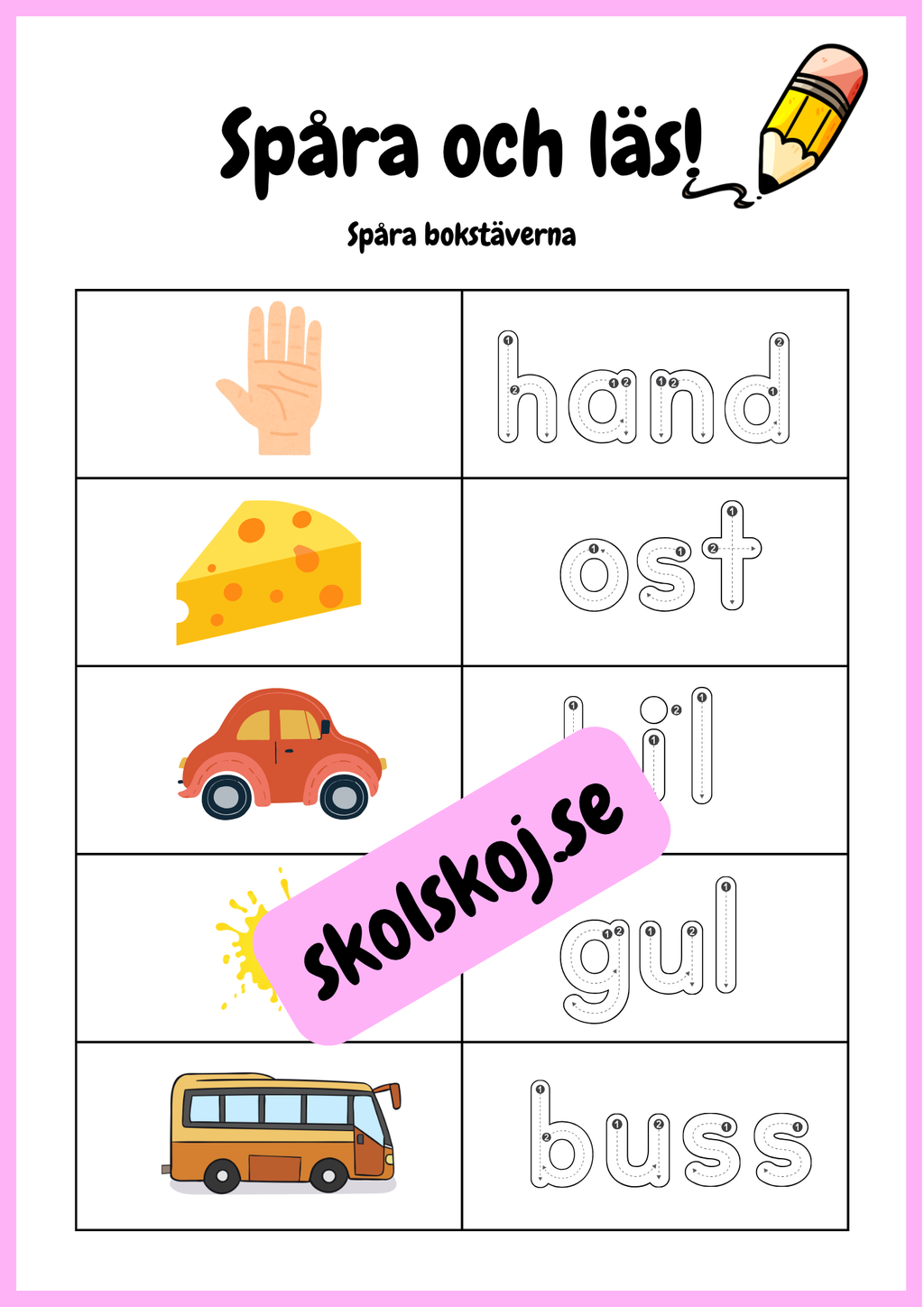 Spåra och läs - Spåra bokstäverna