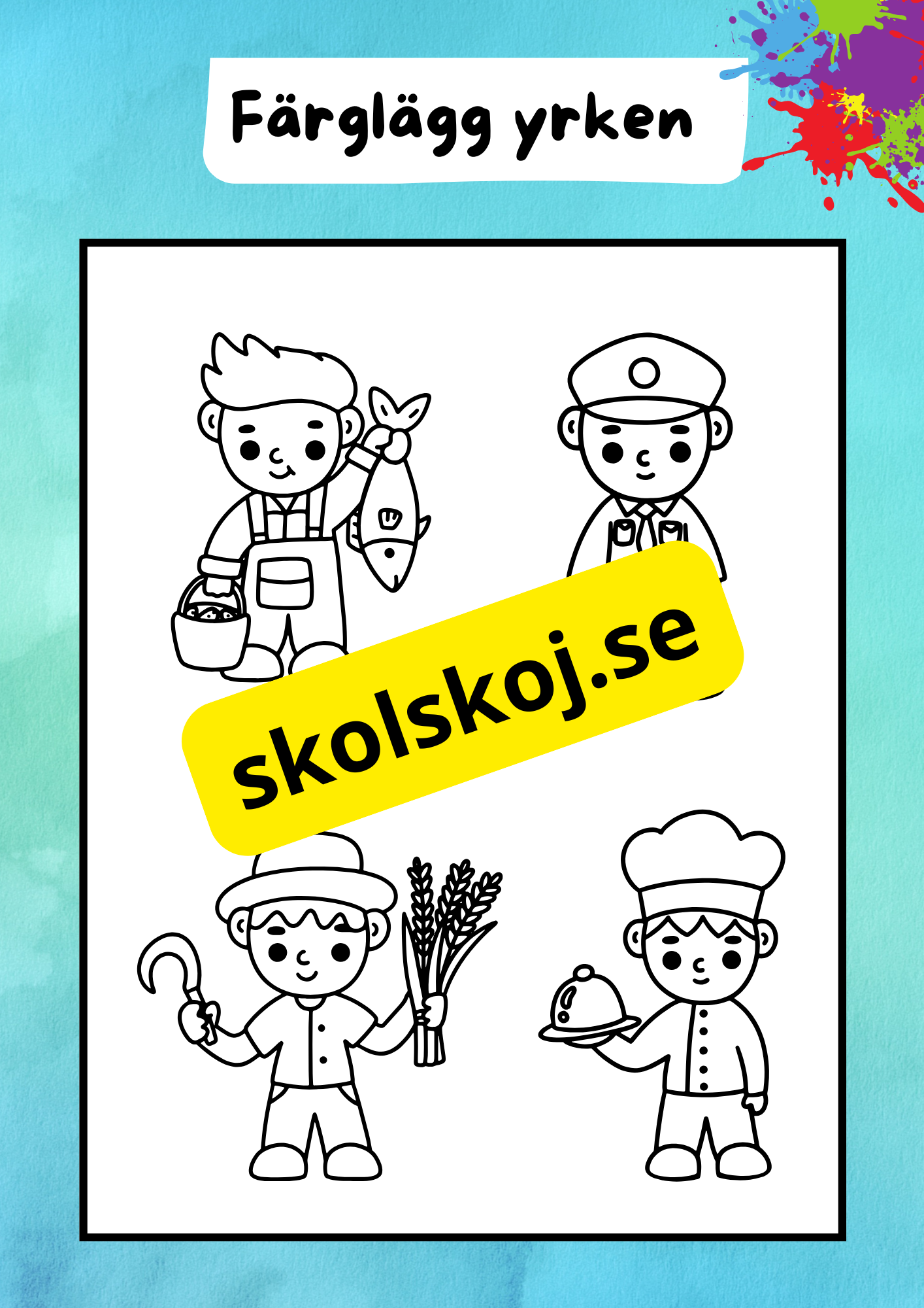 Färglägg yrken