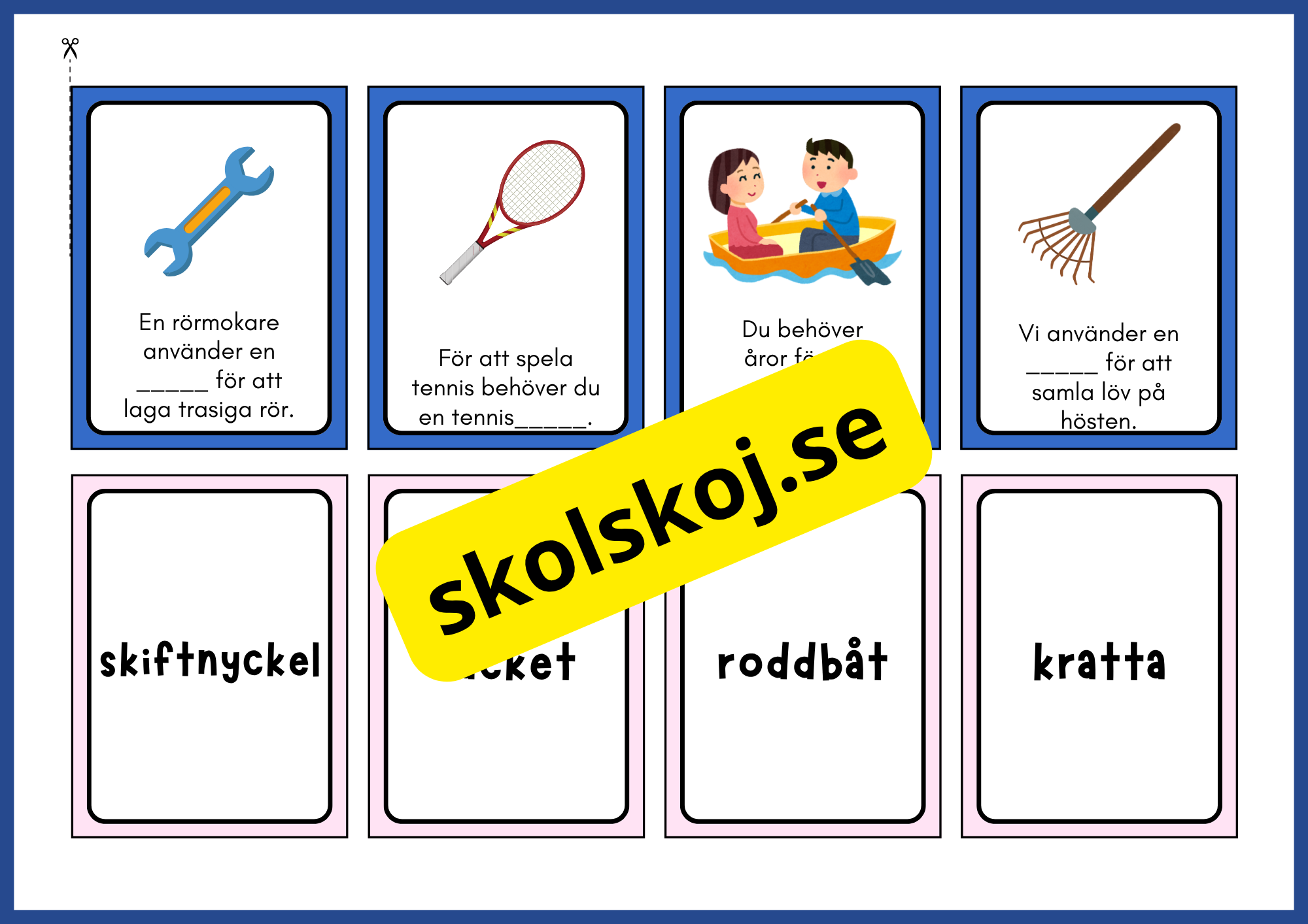 Frågekort - Tema substantiv
