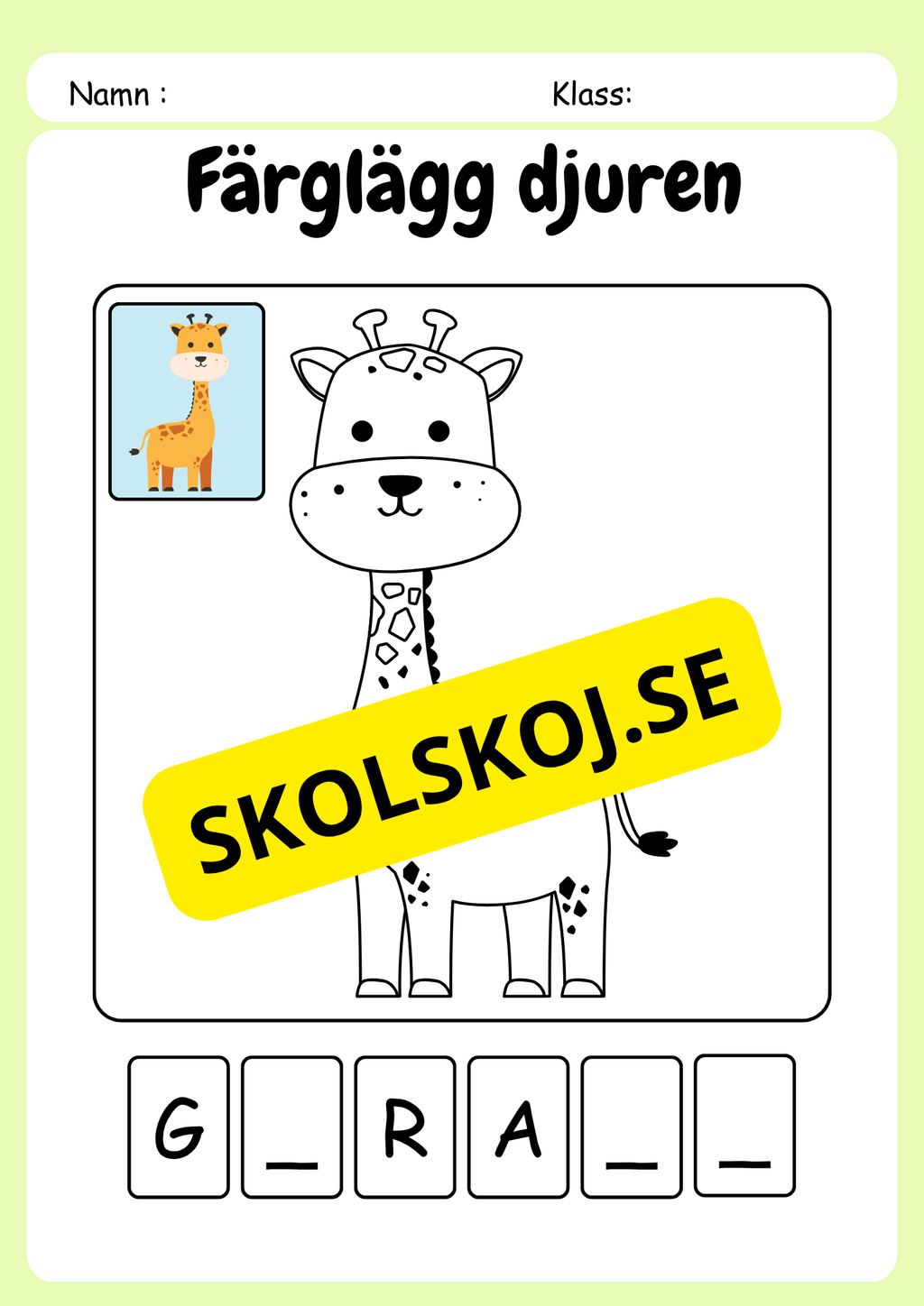 Färglägg, titta och skriv - Häfte