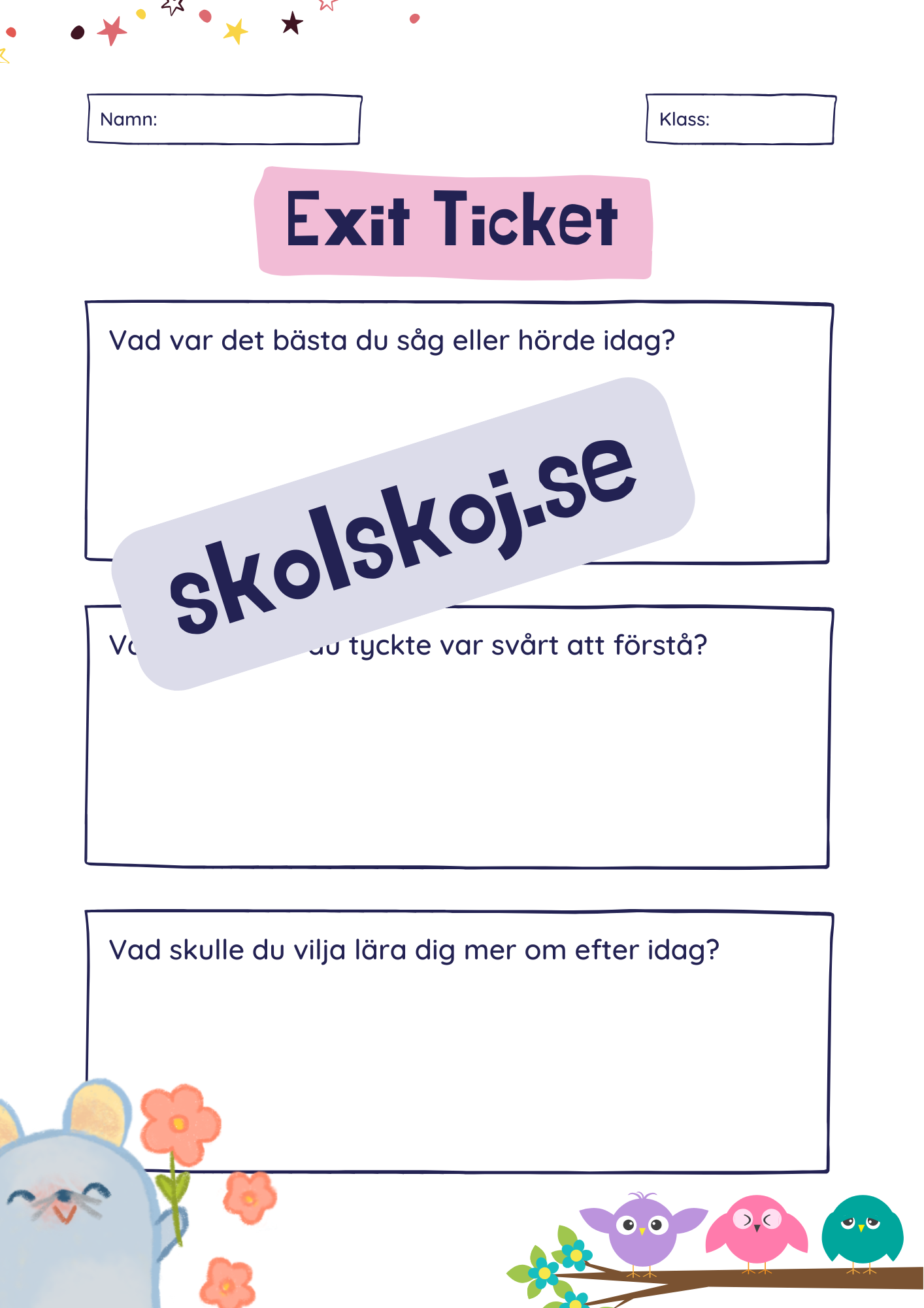 Exit ticket - 8 sidor