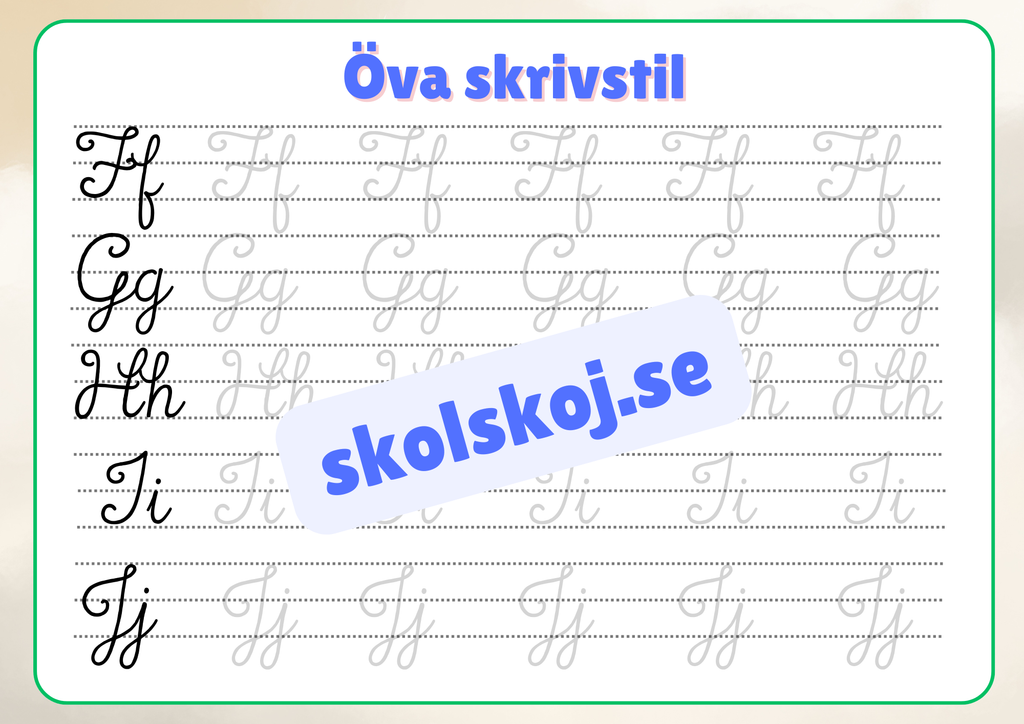 Öva skrivstil - Häfte