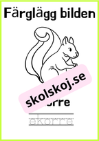 Färglägg bilderna - Skriv ordet