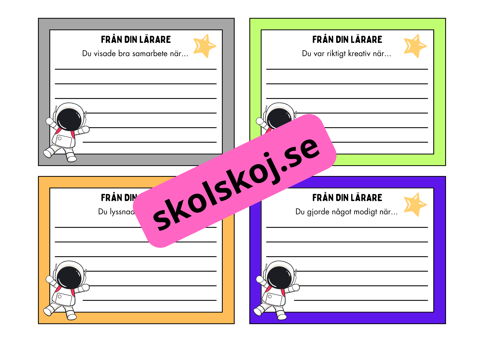 Lärarhälsningar till elever - Dinotema
