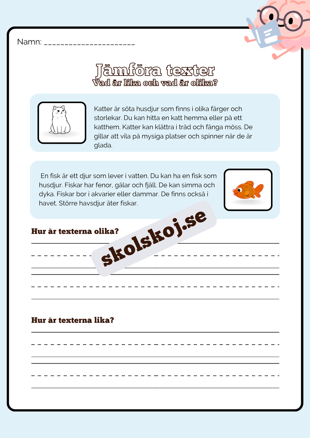 Jämföra texter - Årskurs 2 - 4
