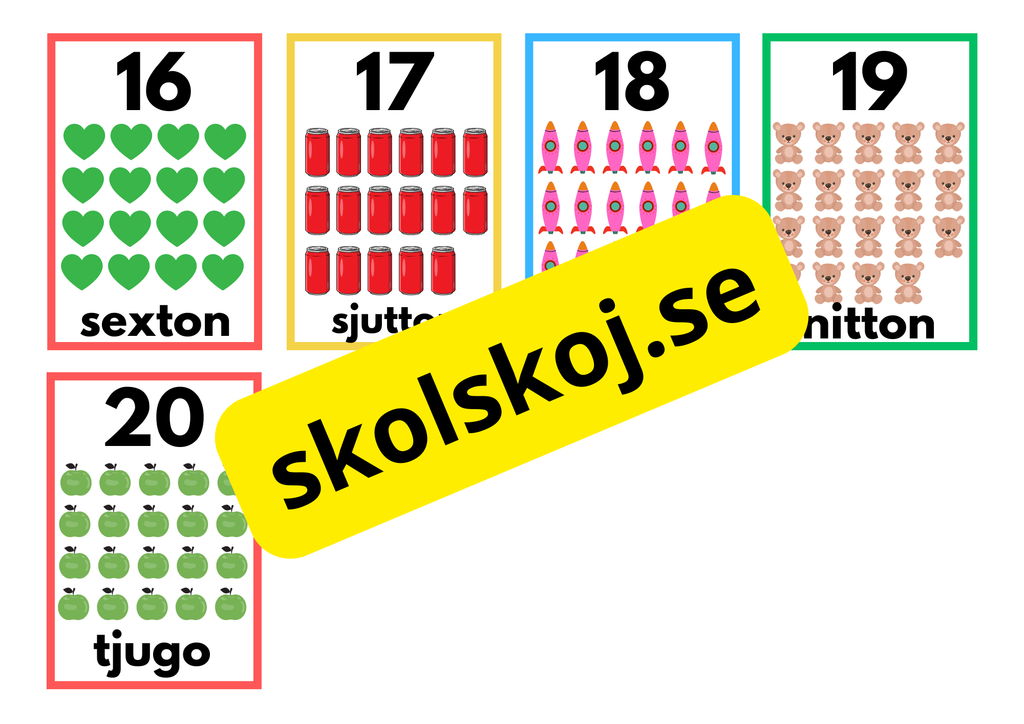 Roliga mattekort med bilder - A5