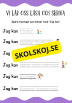Vi lär oss läsa och skriva - Jag kan