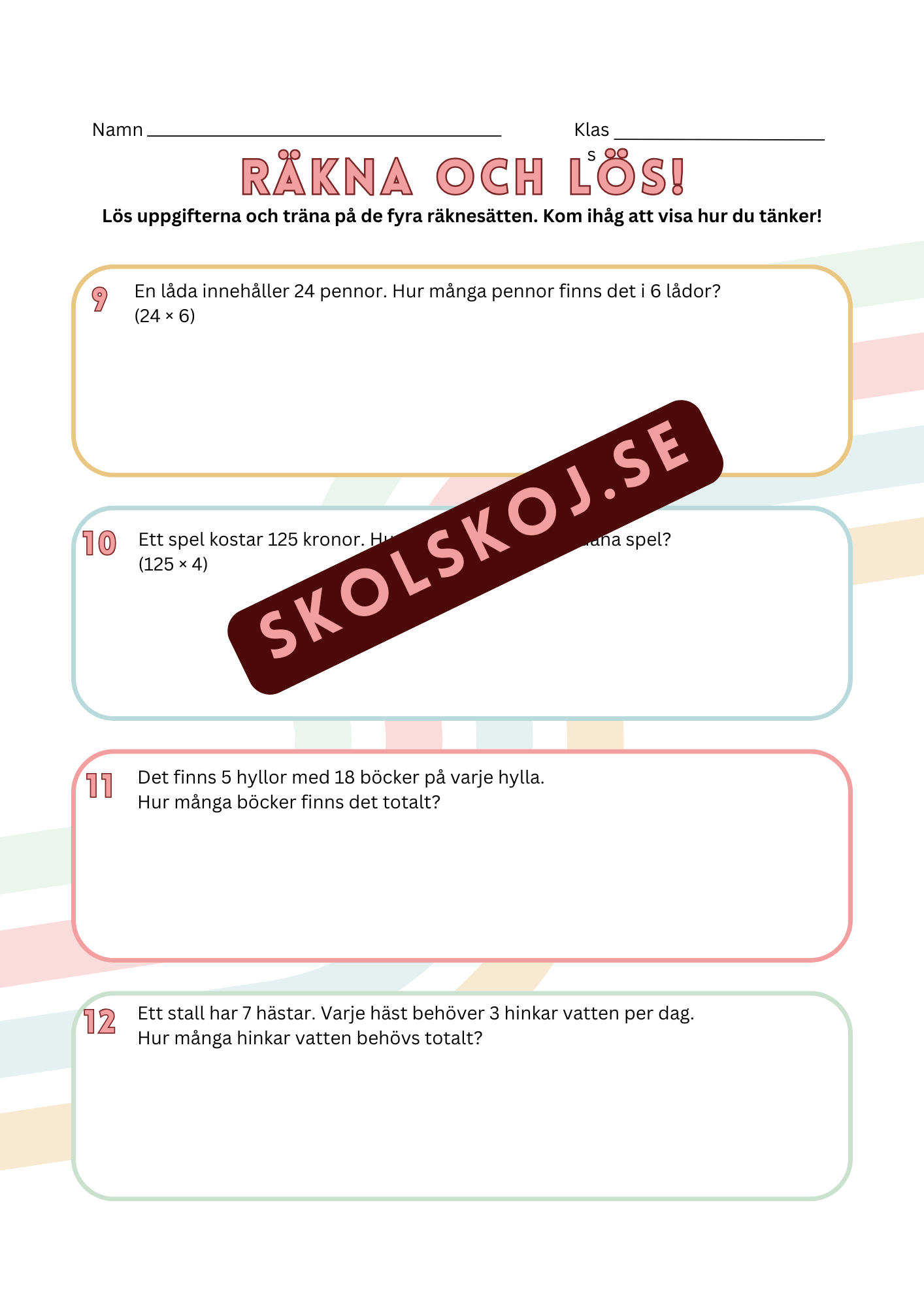 Räkna och lös - Årskurs 4 - 5