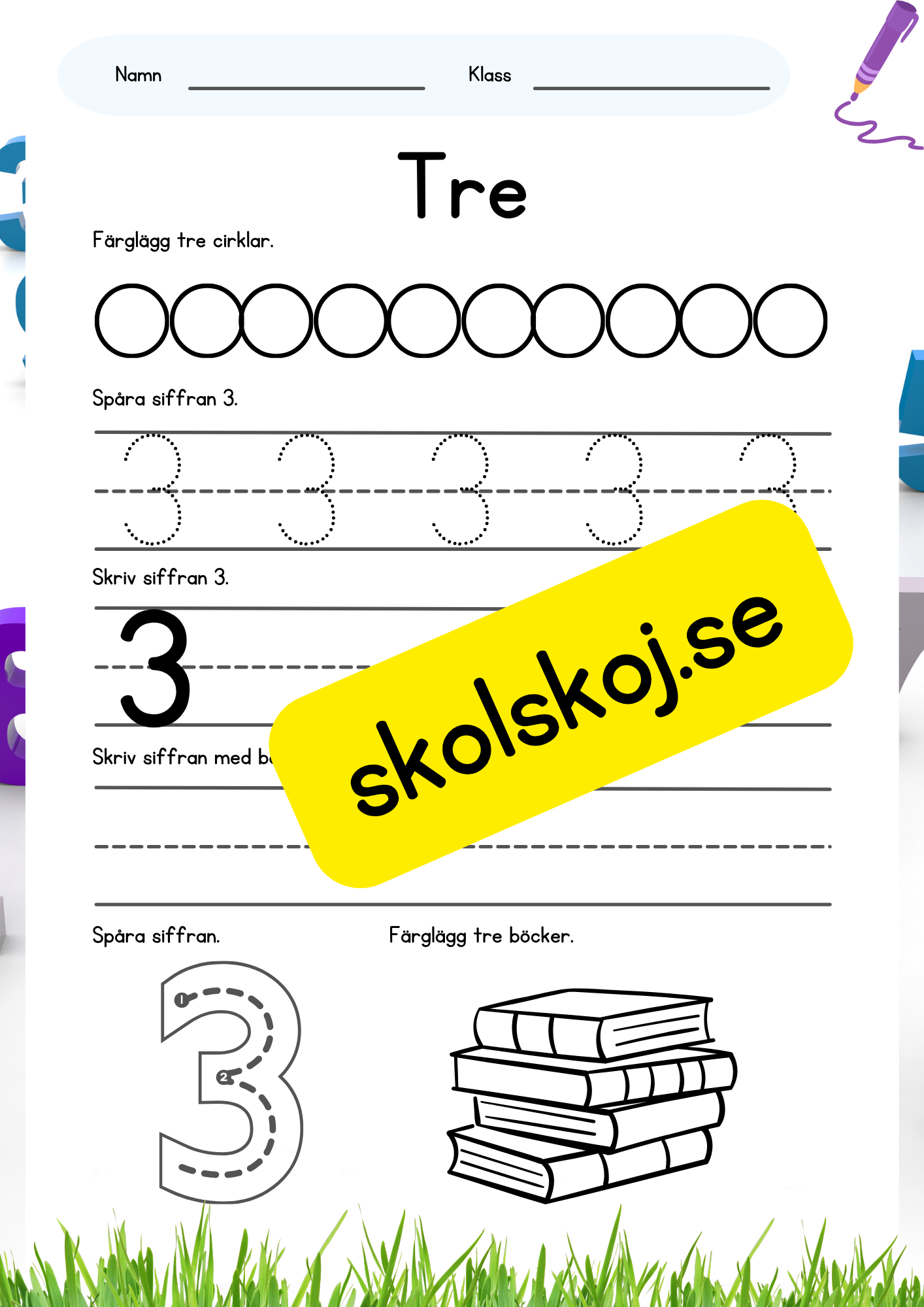 Skriv siffrorna Fk - Åk2