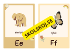Roliga och söta bokstavskort i glada färger