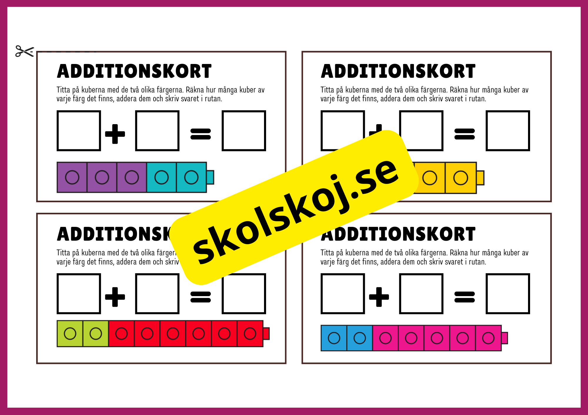 Additionskort - Enkel addition