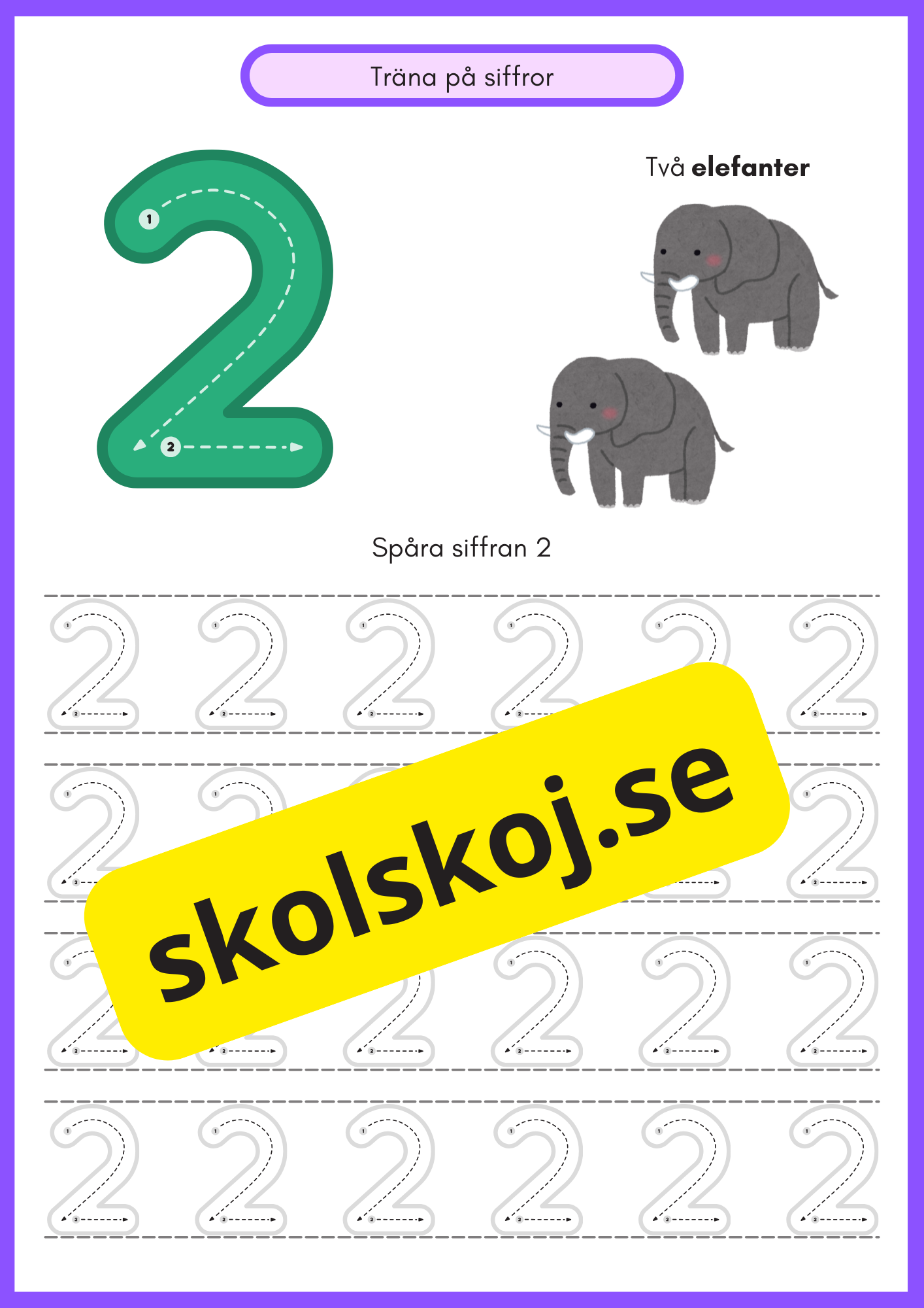 Träna på siffror - Häfte