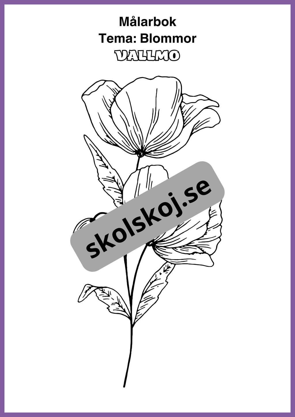Målarbok - Tema blommor